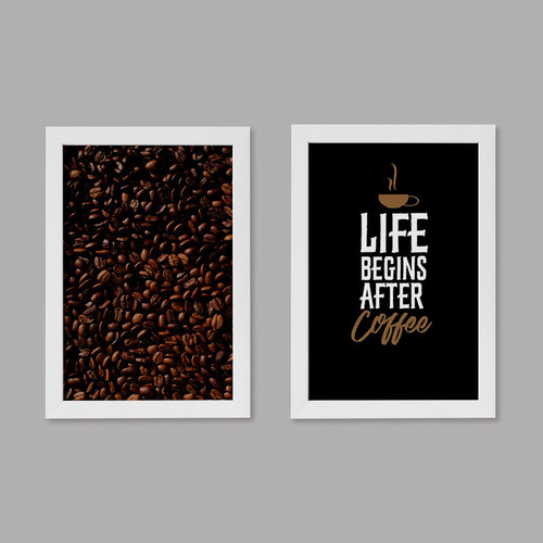 تابلو دنیای قاب مدل دکوراتیو قهوه Coffee کد M34 مجموعه 2 عددی