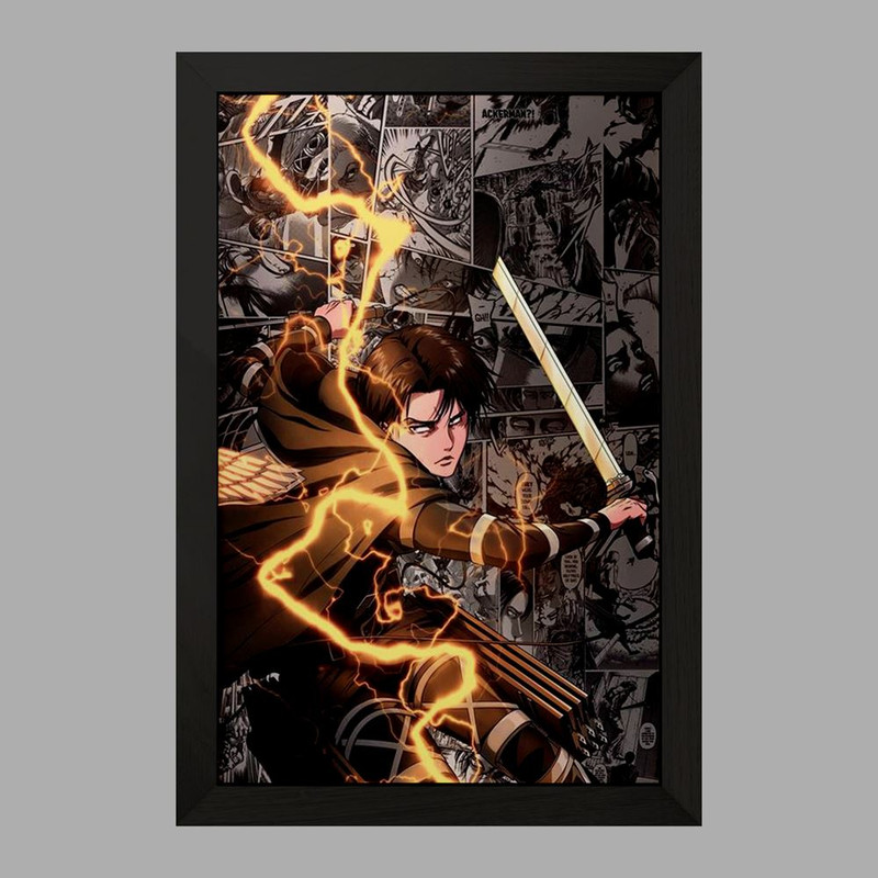 تابلو دنیای قاب مدل لیوای آکرمن انیمه اتک آن تایتان Attack on Titan  کد 11002