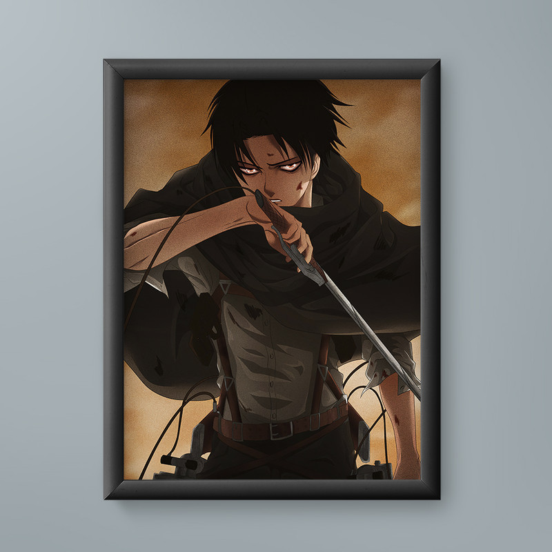 تابلو مدل انیمه لیوای اتک ان تایتان levi attack on titan anime 07