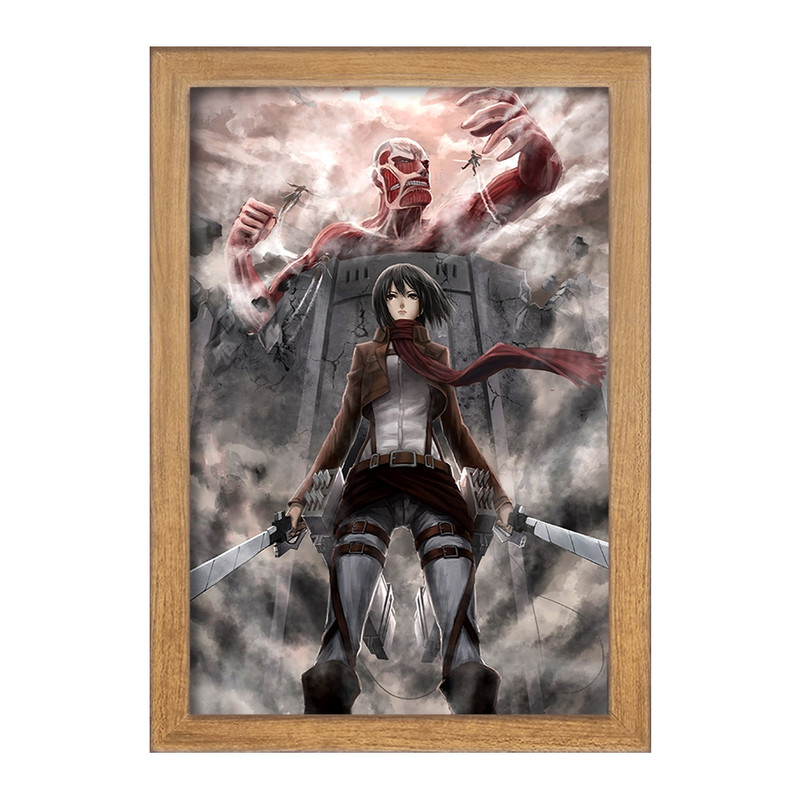 تابلو دنیای قاب مدل میکاسا و تایتان غول آسا انیمه اتک آن تایتان Attack on Titan  کد 10992
