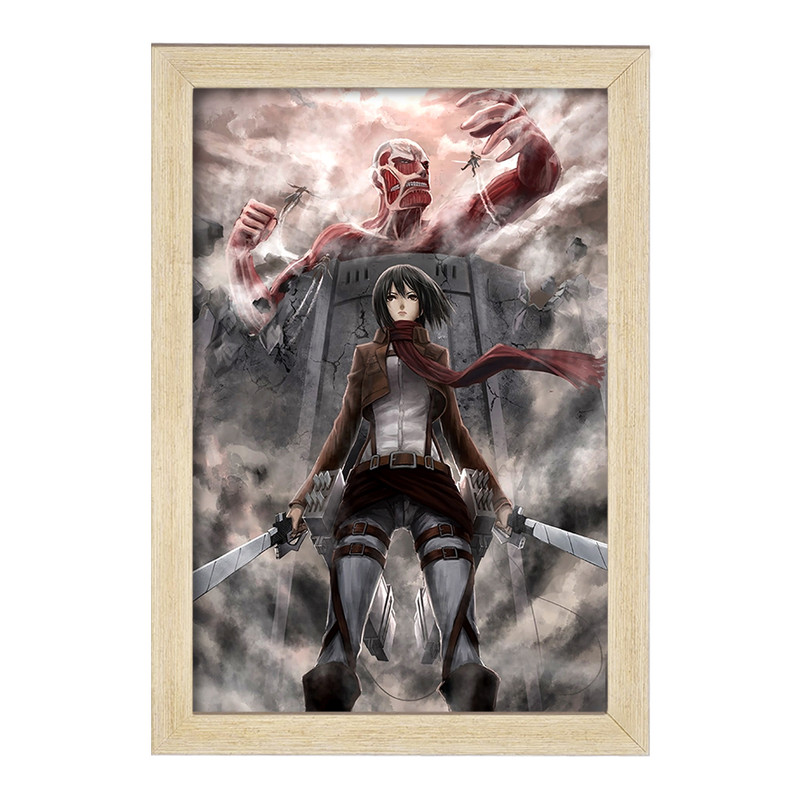 تابلو دنیای قاب مدل میکاسا و تایتان غول آسا انیمه اتک آن تایتان Attack on Titan  کد 10992