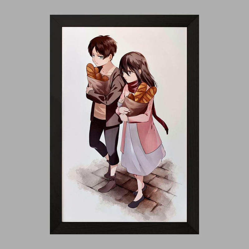 تابلو دنیای قاب مدل ارن و میکاسا انیمه اتک آن تایتان Attack on Titan  کد 18583