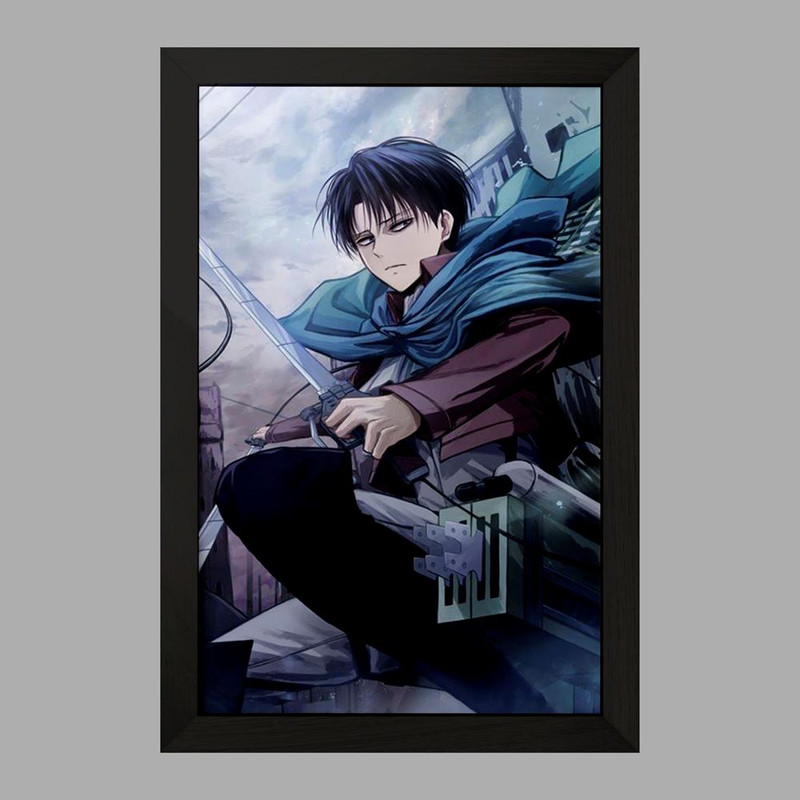 تابلو دنیای قاب مدل لیوای و میکاسا انیمه اتک آن تایتان Attack on Titan  کد 10983