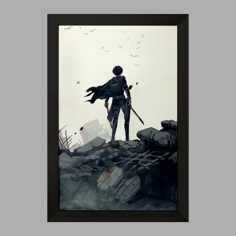 تابلو دنیای قاب مدل لیوای انیمه اتک آن تایتان Attack on Titan  کد 18574