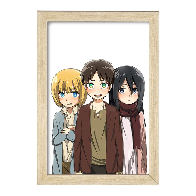 تابلو دنیای قاب مدل میکاسا و ارن و ارمین انیمه اتک آن تایتان Attack on Titan  کد 18557