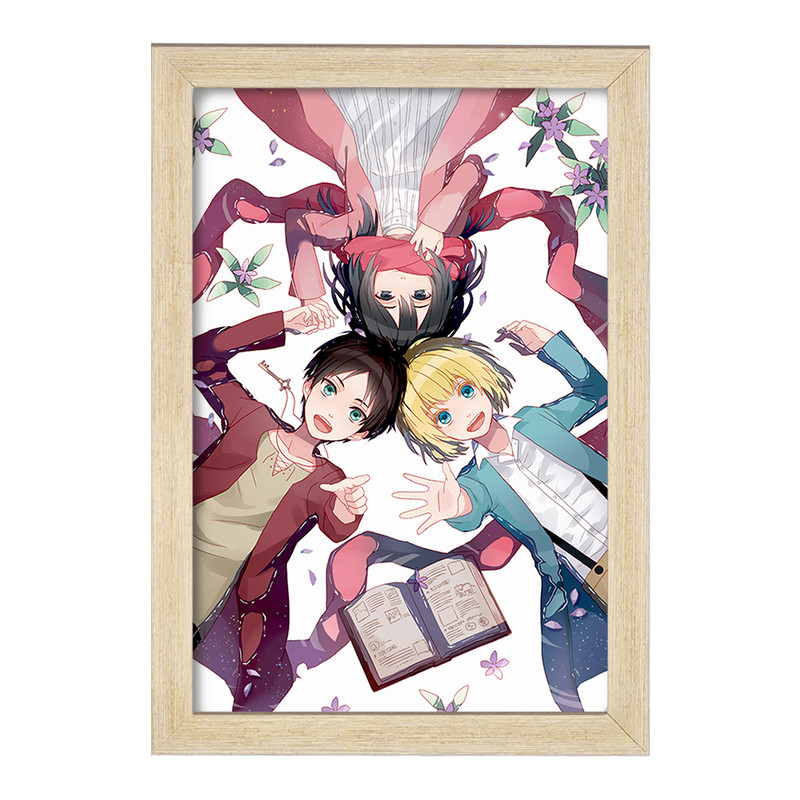 تابلو دنیای قاب مدل میکاسا و ارن و ارمین انیمه اتک آن تایتان Attack on Titan  کد 18562