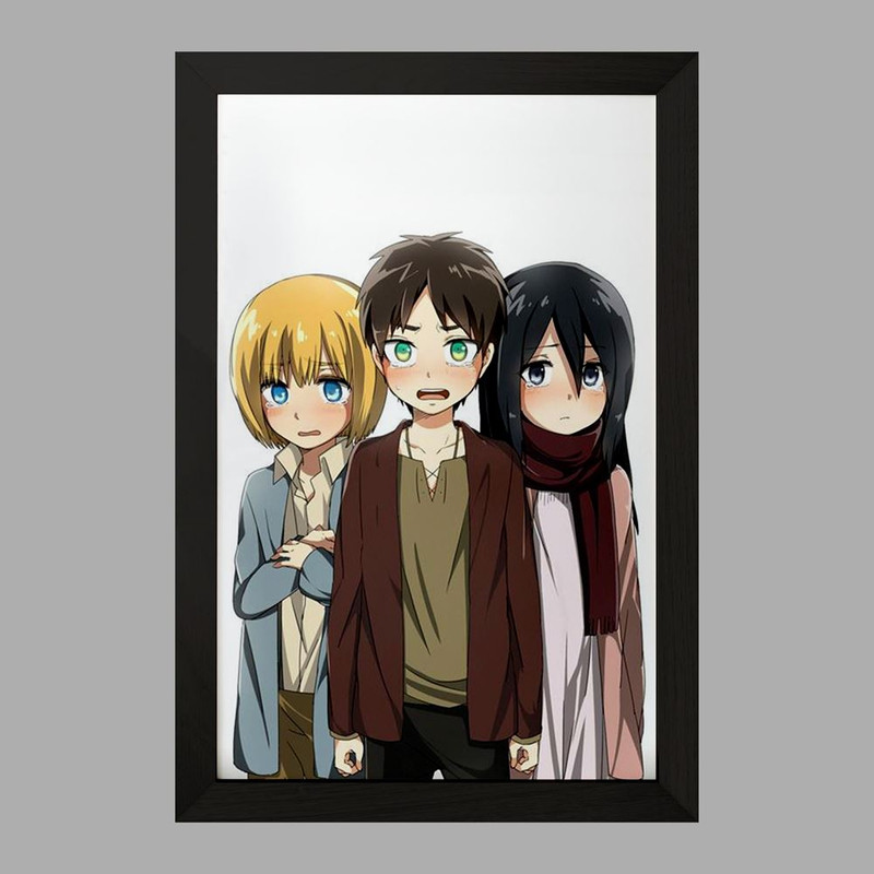 تابلو دنیای قاب مدل ارن و میکاسا و ارمین انیمه اتک آن تایتان Attack on Titan  کد 11030