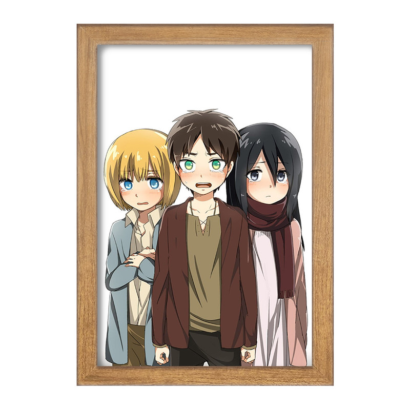 تابلو دنیای قاب مدل ارن و میکاسا و ارمین انیمه اتک آن تایتان Attack on Titan  کد 11030