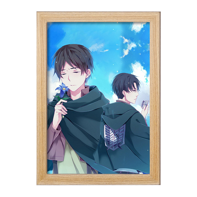 تابلو دنیای قاب مدل لیوای و ارن انیمه اتک آن تایتان Attack on Titan  کد 11032