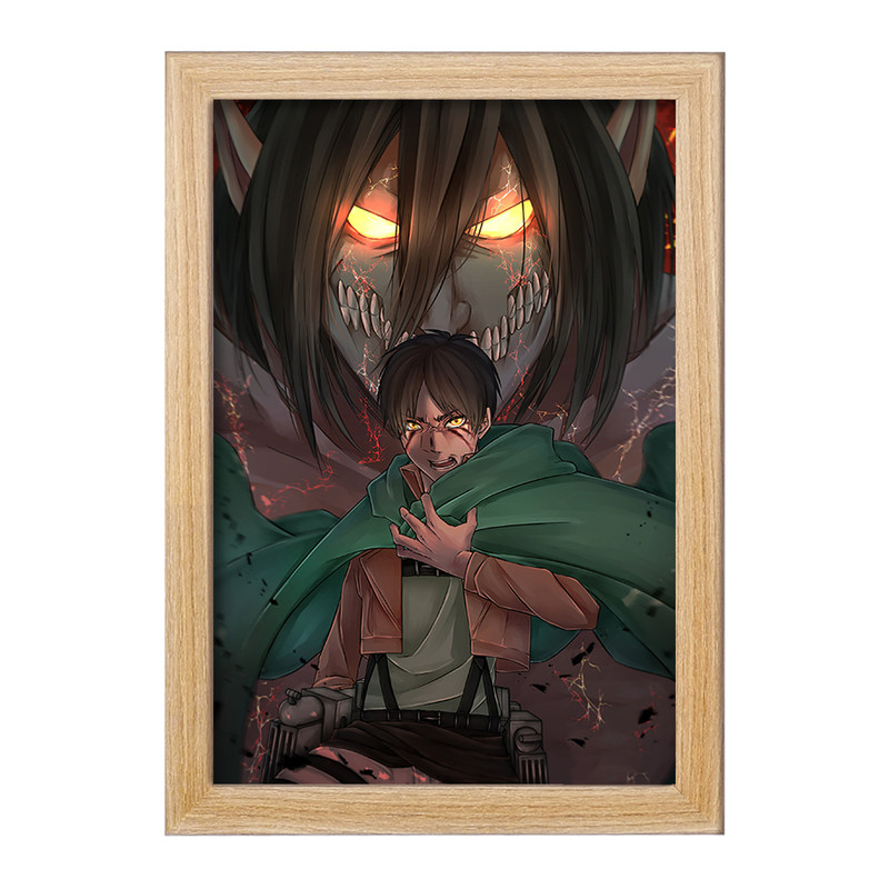 تابلو دنیای قاب مدل ارن یگر و حالت تایتانی انیمه اتک آن تایتان Attack on Titan  کد 10993