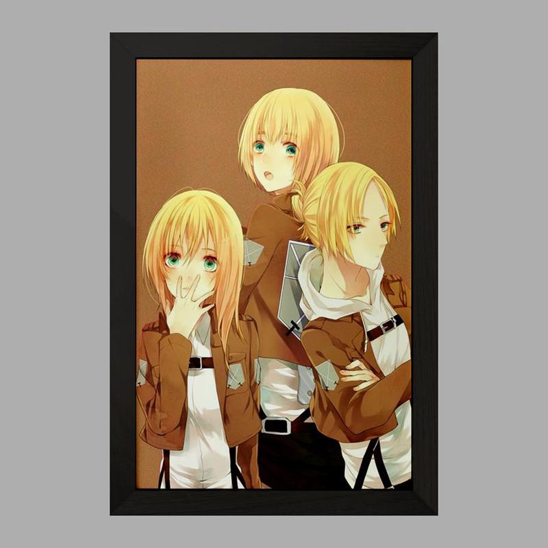 تابلو دنیای قاب مدل هیستوریا و ارمین و آنی انیمه اتک آن تایتان Attack on Titan  کد 11056