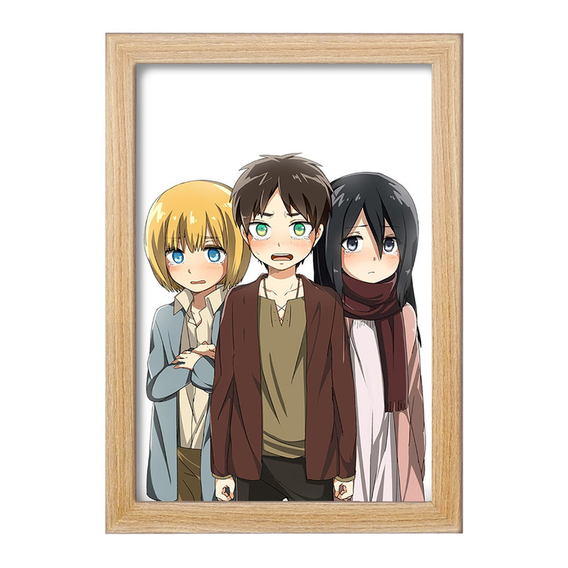 تابلو دنیای قاب مدل ارن و میکاسا و ارمین انیمه اتک آن تایتان Attack on Titan  کد 11030