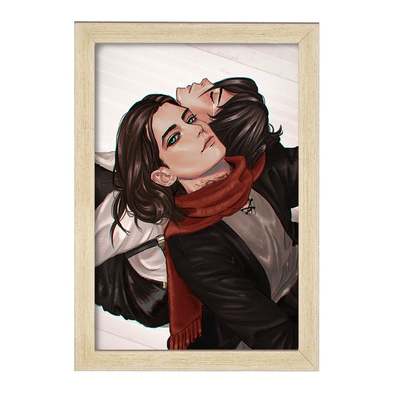 تابلو دنیای قاب مدل میکاسا و ارن انیمه اتک آن تایتان Attack on Titan  کد 11043
