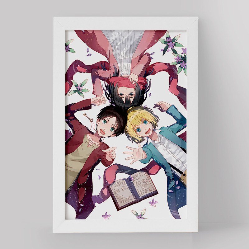 تابلو دنیای قاب مدل میکاسا و ارن و ارمین انیمه اتک آن تایتان Attack on Titan کد 18562