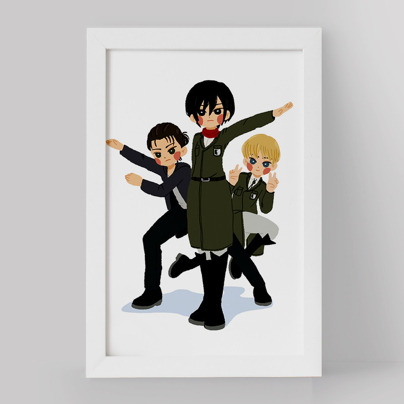 تابلو دنیای قاب مدل ارمین میکاسا ارن انیمه اتک آن تایتان Attack on Titan کد 18595