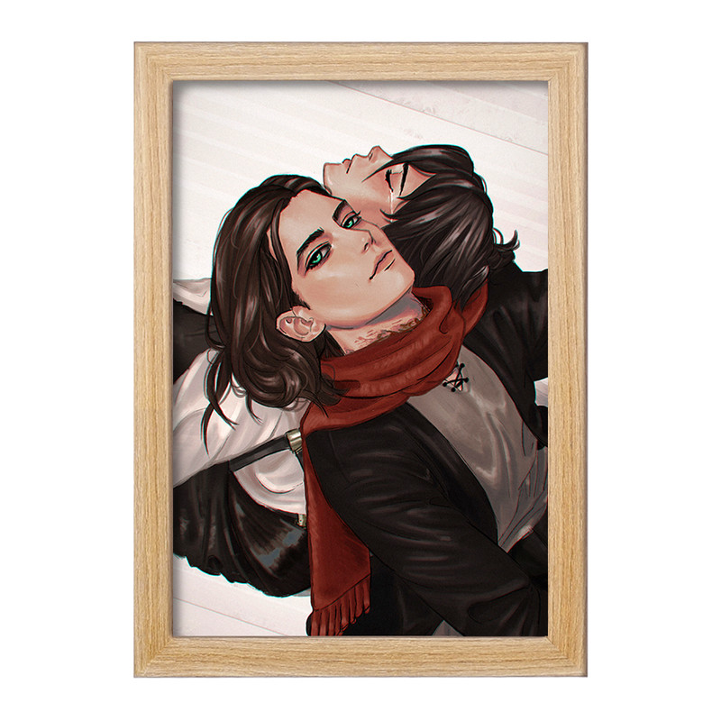 تابلو دنیای قاب مدل میکاسا و ارن انیمه اتک آن تایتان Attack on Titan  کد 11043