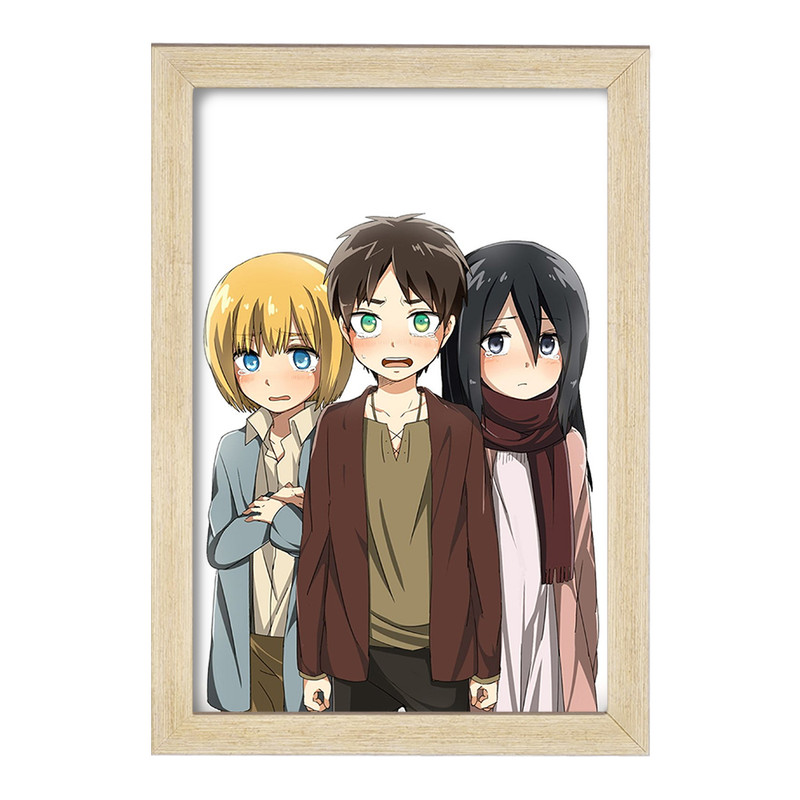 تابلو دنیای قاب مدل ارن و میکاسا و ارمین انیمه اتک آن تایتان Attack on Titan  کد 11030