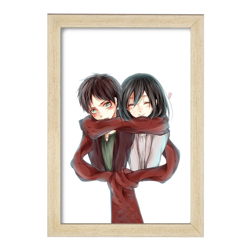 تابلو دنیای قاب مدل میکاسا و ارن انیمه اتک آن تایتان Attack on Titan  کد 18567