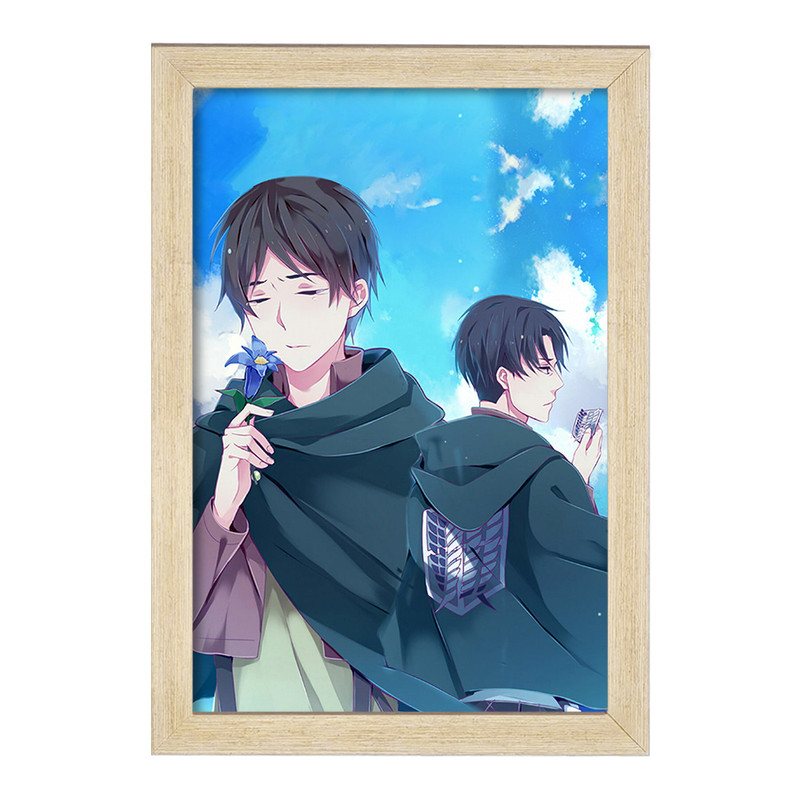 تابلو دنیای قاب مدل لیوای و ارن انیمه اتک آن تایتان Attack on Titan  کد 11032