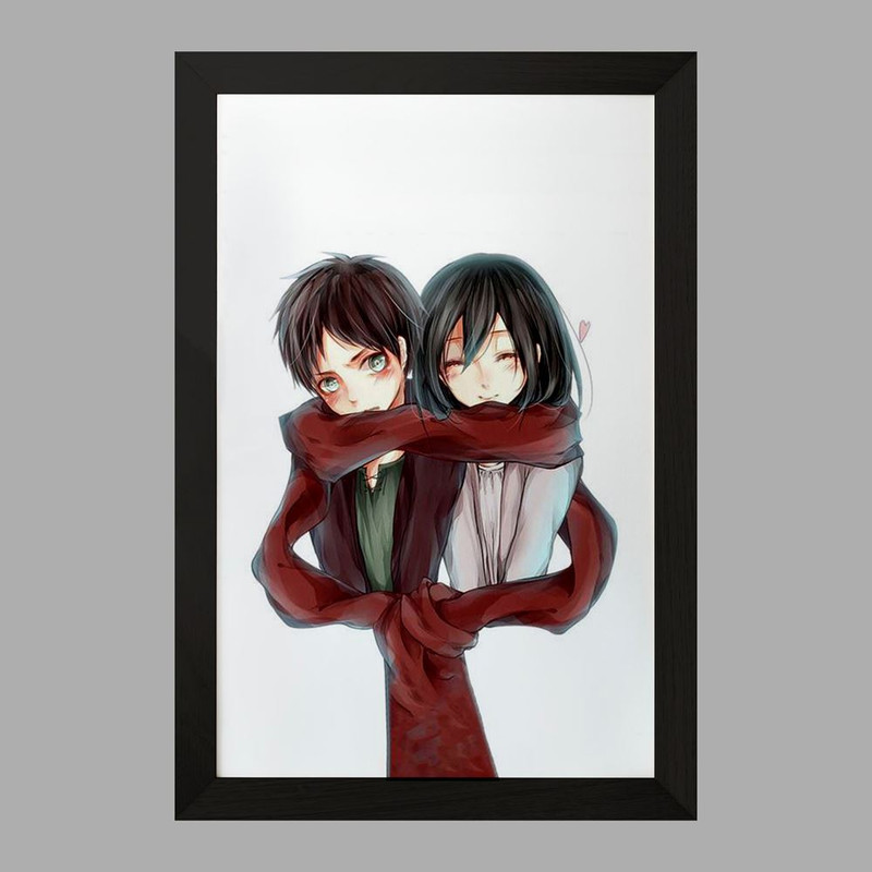 تابلو دنیای قاب مدل میکاسا و ارن انیمه اتک آن تایتان Attack on Titan  کد 18567