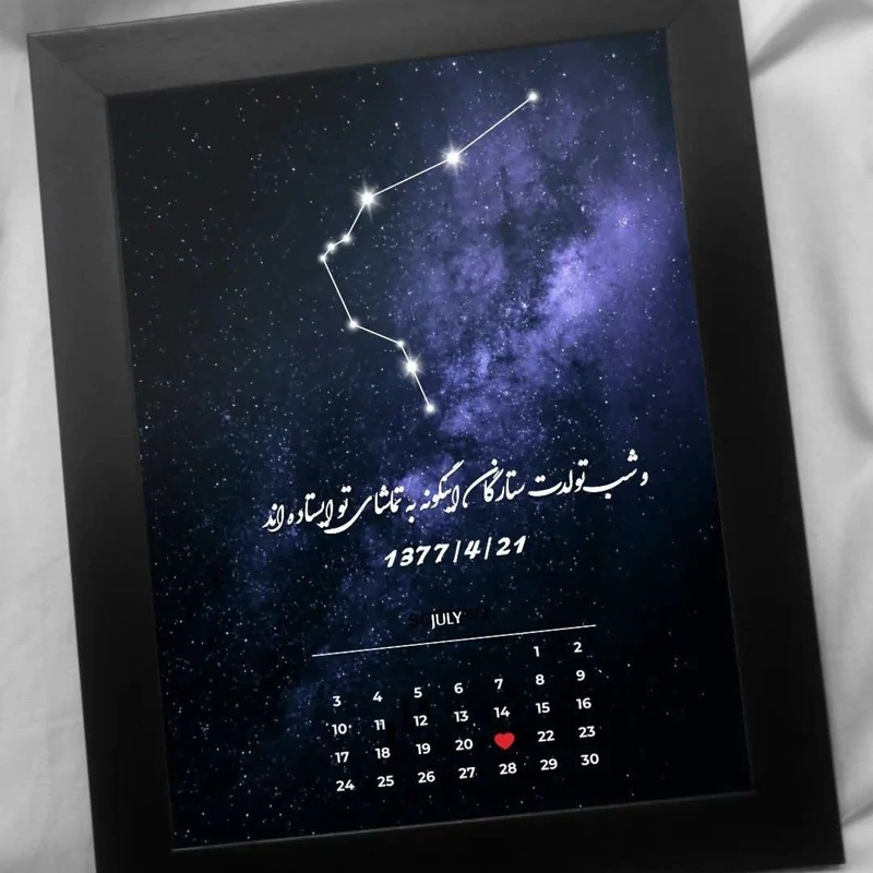 کادو تولد -تابلو موزیکال ستاره شب تولد سایز 20در30