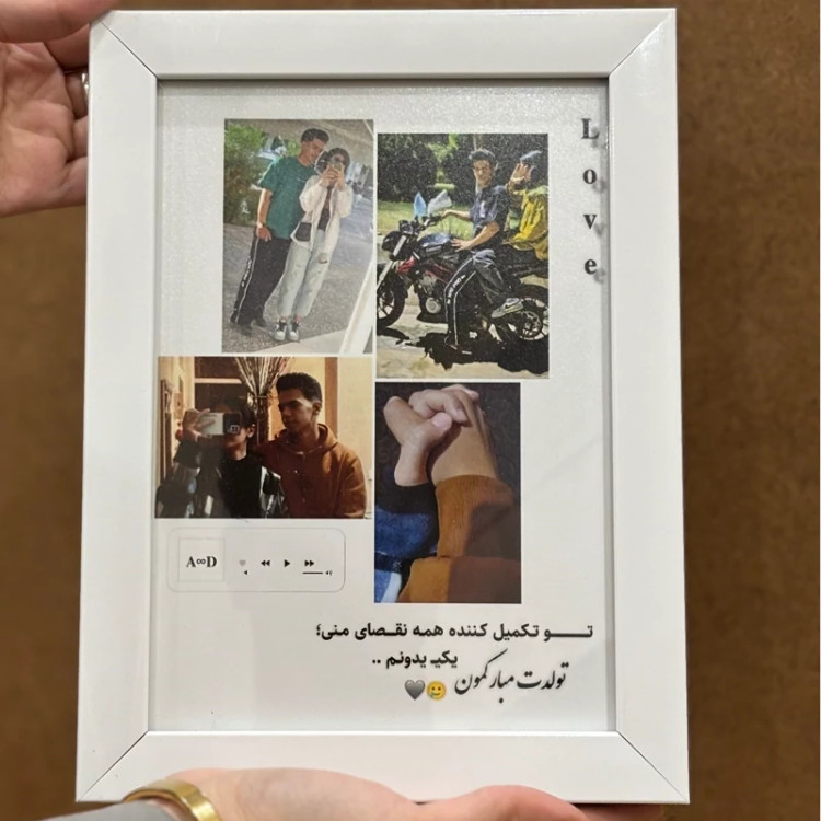 تابلو موزیکال کلاژ عکس کادوی تولد،ماهگرد سایز 16.21