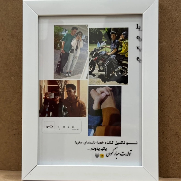 تابلو موزیکال کلاژ عکس کادوی تولد،ماهگرد سایز 16.21