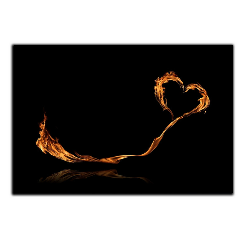 تابلو شاسی دنیای قاب طرح قلب آتشین LOVE مدل SH-S5338