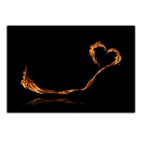 تابلو شاسی دنیای قاب طرح قلب آتشین LOVE مدل SH-S5338