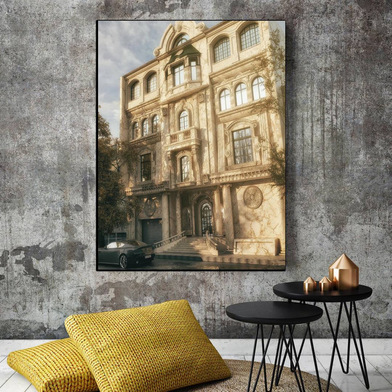 تابلو شاسی دنیای قاب طرح نمای ساختمان مدل SH-13279