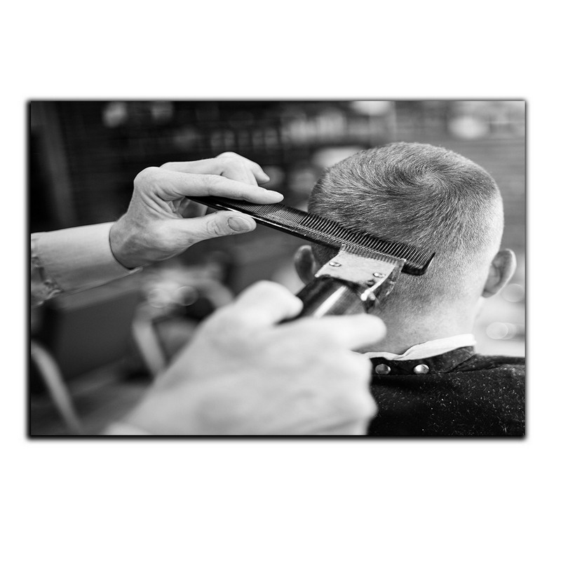 تابلو شاسی دنیای قاب طرح آرایشگاه مردانه مدل SH-6565