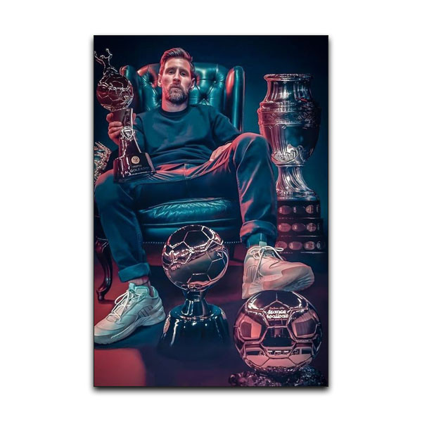تابلو شاسی دنیای قاب مدل لیونل مسی بهترین بازیکن فوتبال بارسلونا Messi Barcelona Football کد BLNDOR45
