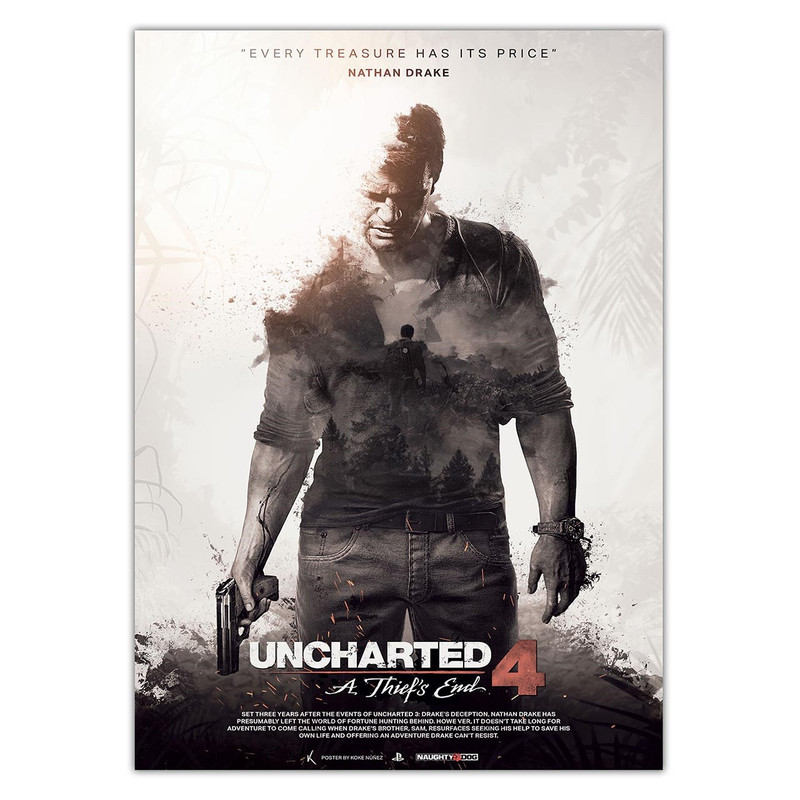 تابلو شاسی ونسونی طرح UnCharted 4 Poster سایز 30 × 40