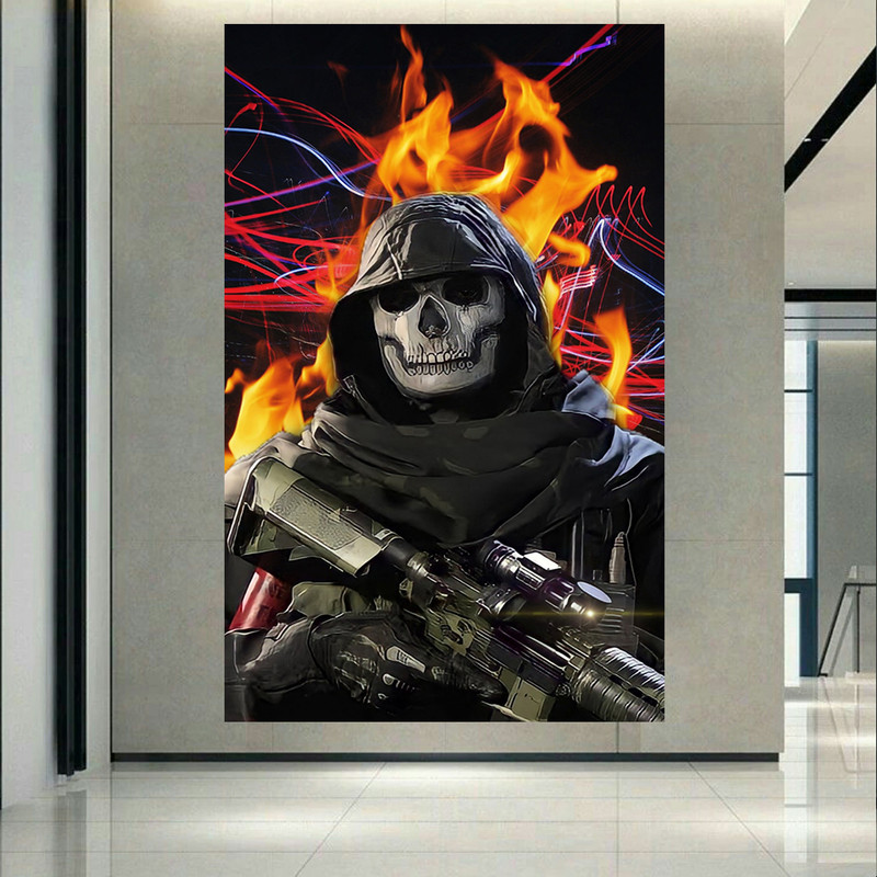 تابلو شاسی طرح گیم کال آف دیوتی مدل  Ghost soldier کد AR4650