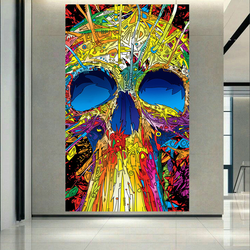 تابلو شاسی طرح انتزاعی اسکلت مدل  Colorful کد AR2825
