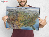 تابلو شاسی پالمیرا طرح نقشه سه بعدی قاره آمریکا کد MAP164 G