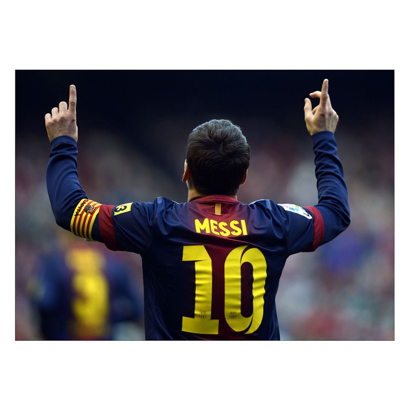 تابلو شاسی ونسونی طرح Messi After Goal سایز 50x70 سانتی متر