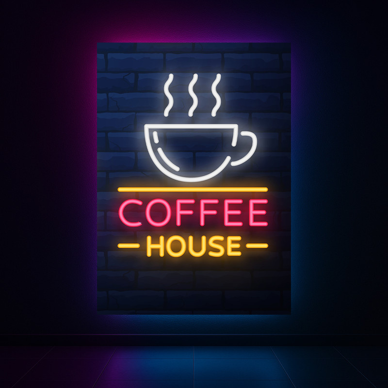 تابلو شاسی طرح مخمل coffee house مدل  نئون کد AR3059009