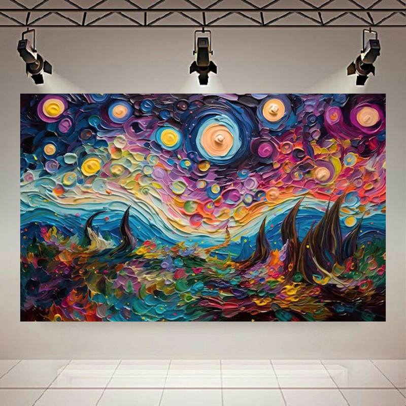 تابلو شاسی طرح مخمل نقاشی انتزاعی کد AR303961