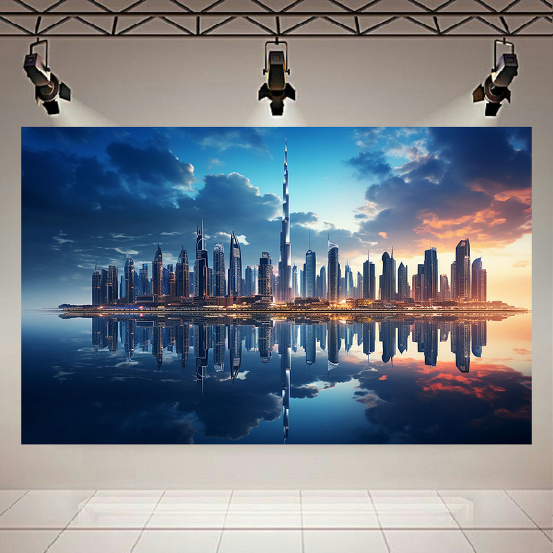 تابلو شاسی طرح مخمل معماری شهر مدل  مدرن کد AR305216