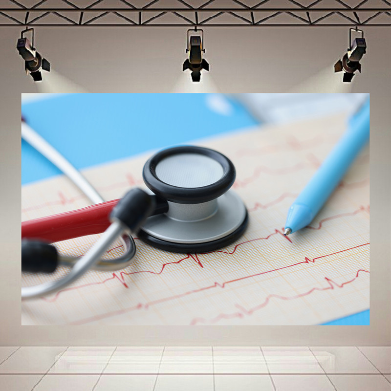 تابلو شاسی طرح مخمل گوشی پزشکی مدل  نوار قلب کد AR303959