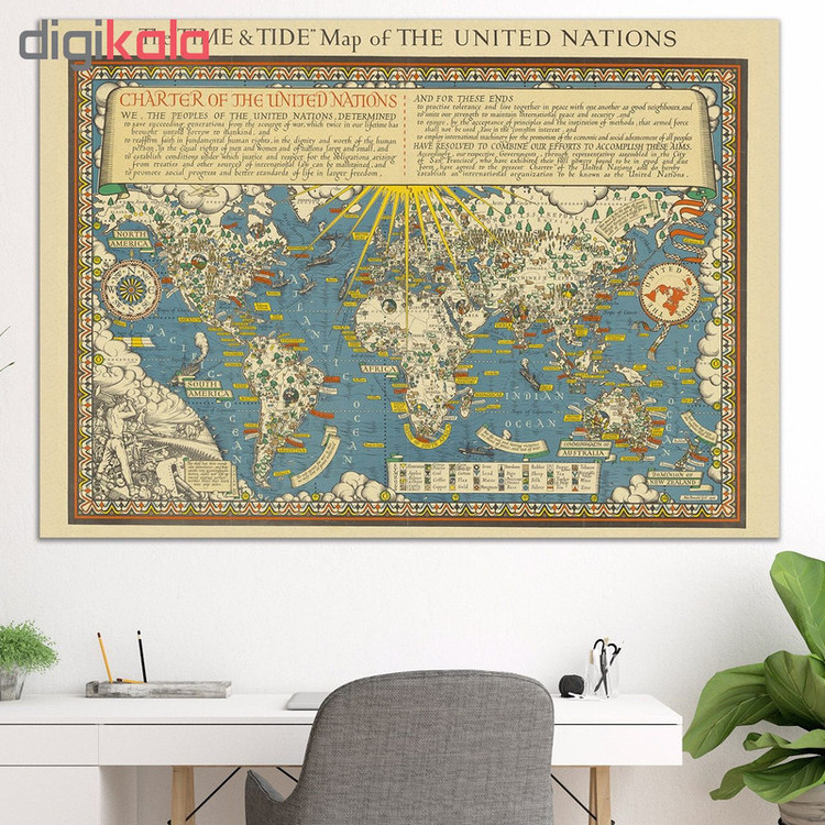 تابلو شاسی پالمیرا طرح نقشه تاریخی جهان کد MAP127