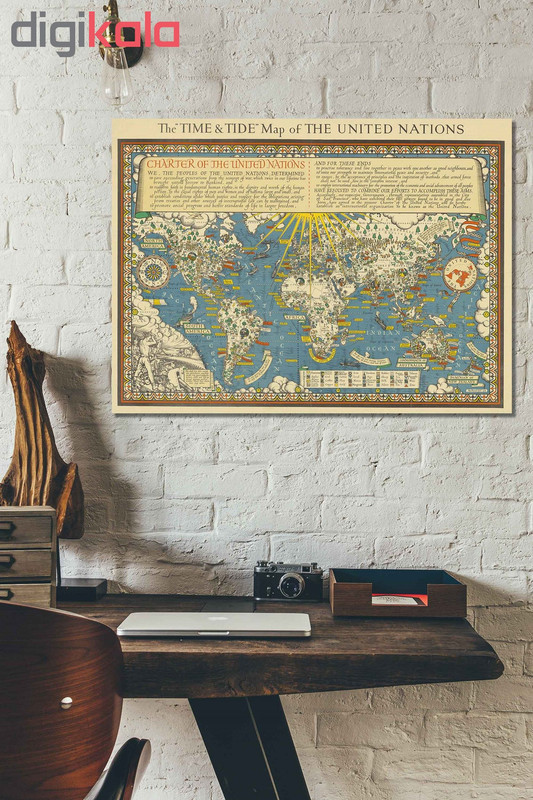 تابلو شاسی پالمیرا طرح نقشه تاریخی جهان کد MAP127