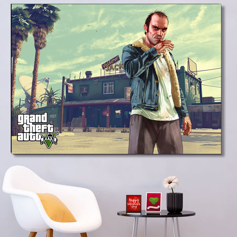 تابلو شاسی دنیای قاب طرح بازی GTA V مدل Game 21