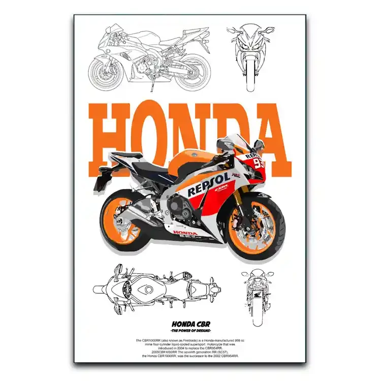 تابلوشاسی دنیای قاب مدل موتور هوندا Honda
