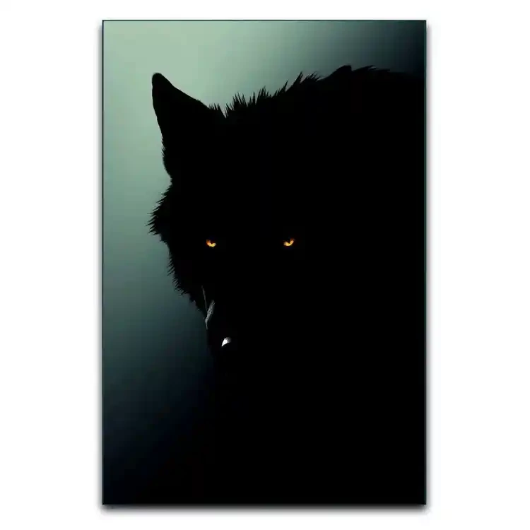 تابلو گرگ سیاه نماد قدرت خاموش