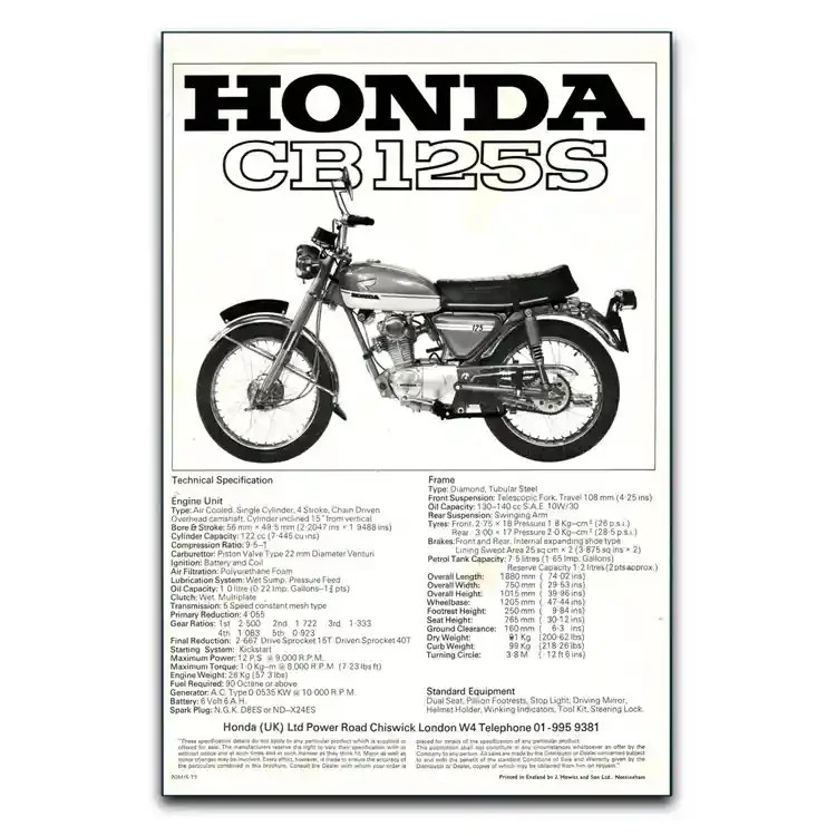 تابلو شاسی موتور هندا CB125