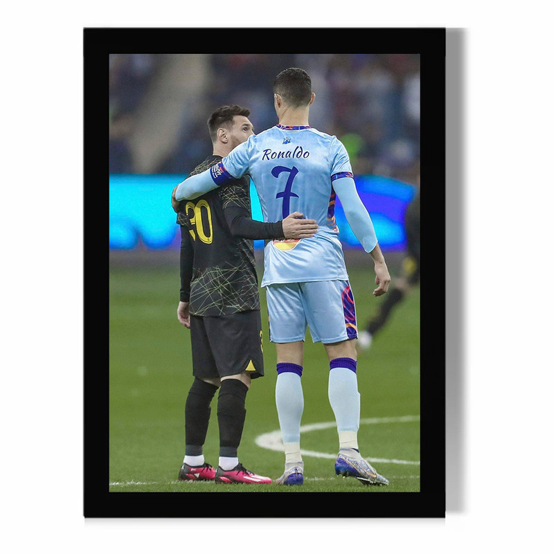 تابلو مدل  دیواری طرح رونالدو و مسی Ronaldo and Messi کد FD503