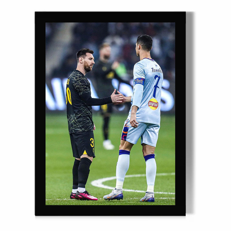 تابلو مدل دیواری طرح رونالدو و مسی Ronaldo and Messi کد FD496