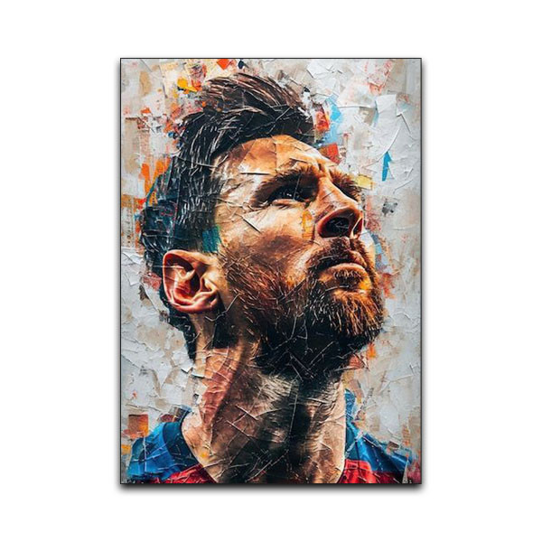 تابلو شاسی دنیای قاب مدل فوتبالی بارسلونا مسی طرح Messi کد UP25